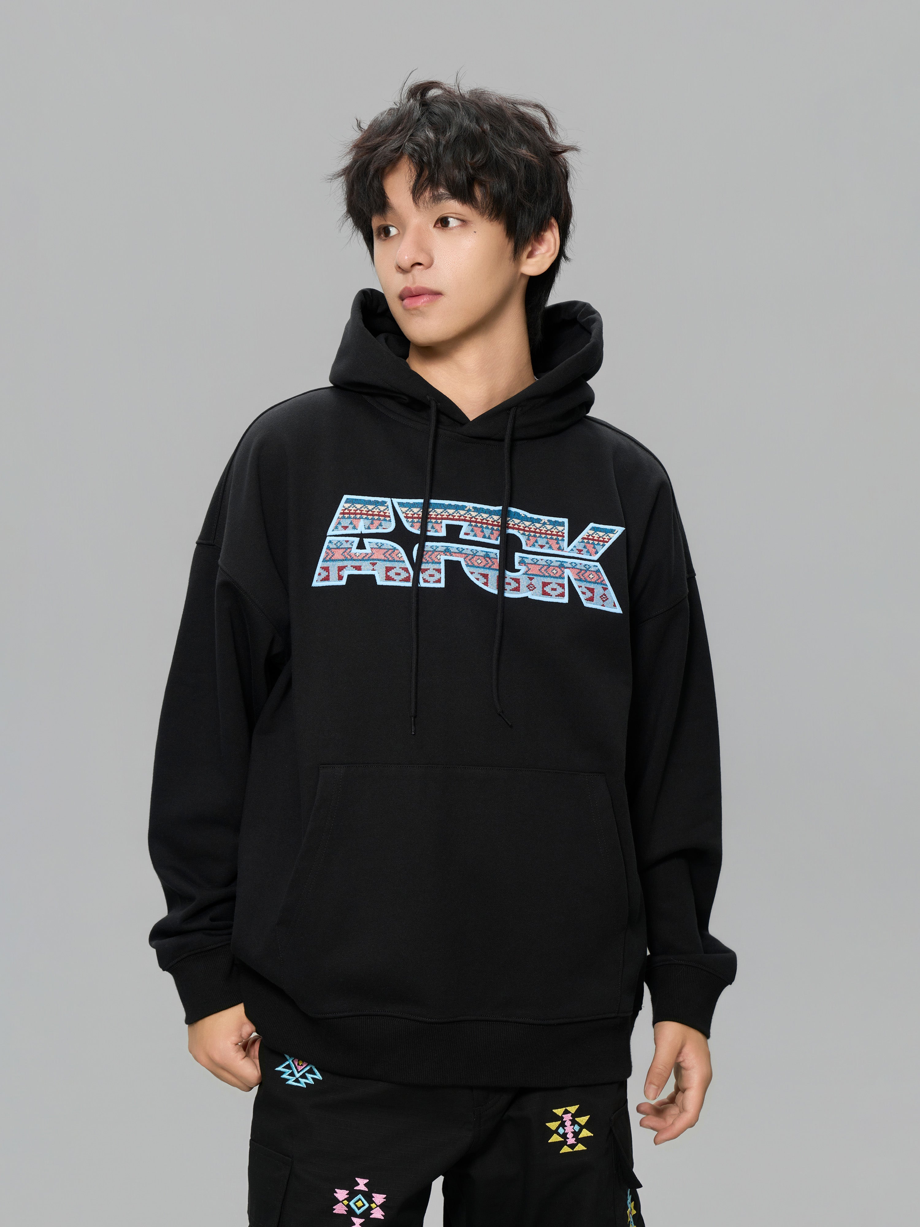 DONCARE(AFGK) "Ethnic Style logo hoodie"