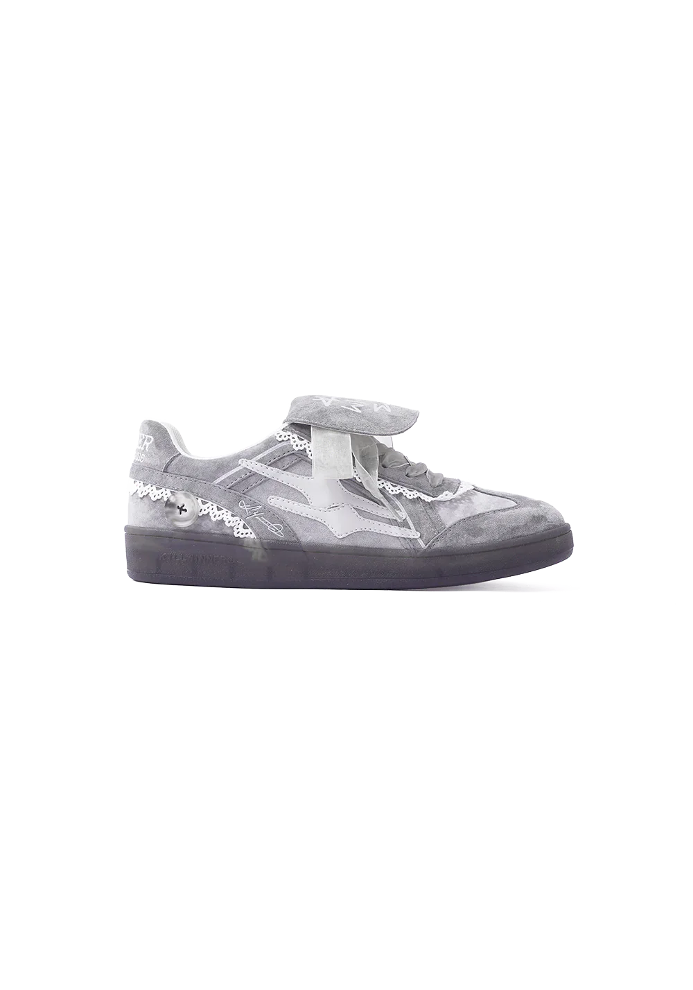 Retro Training Sneaker-Lace Grey