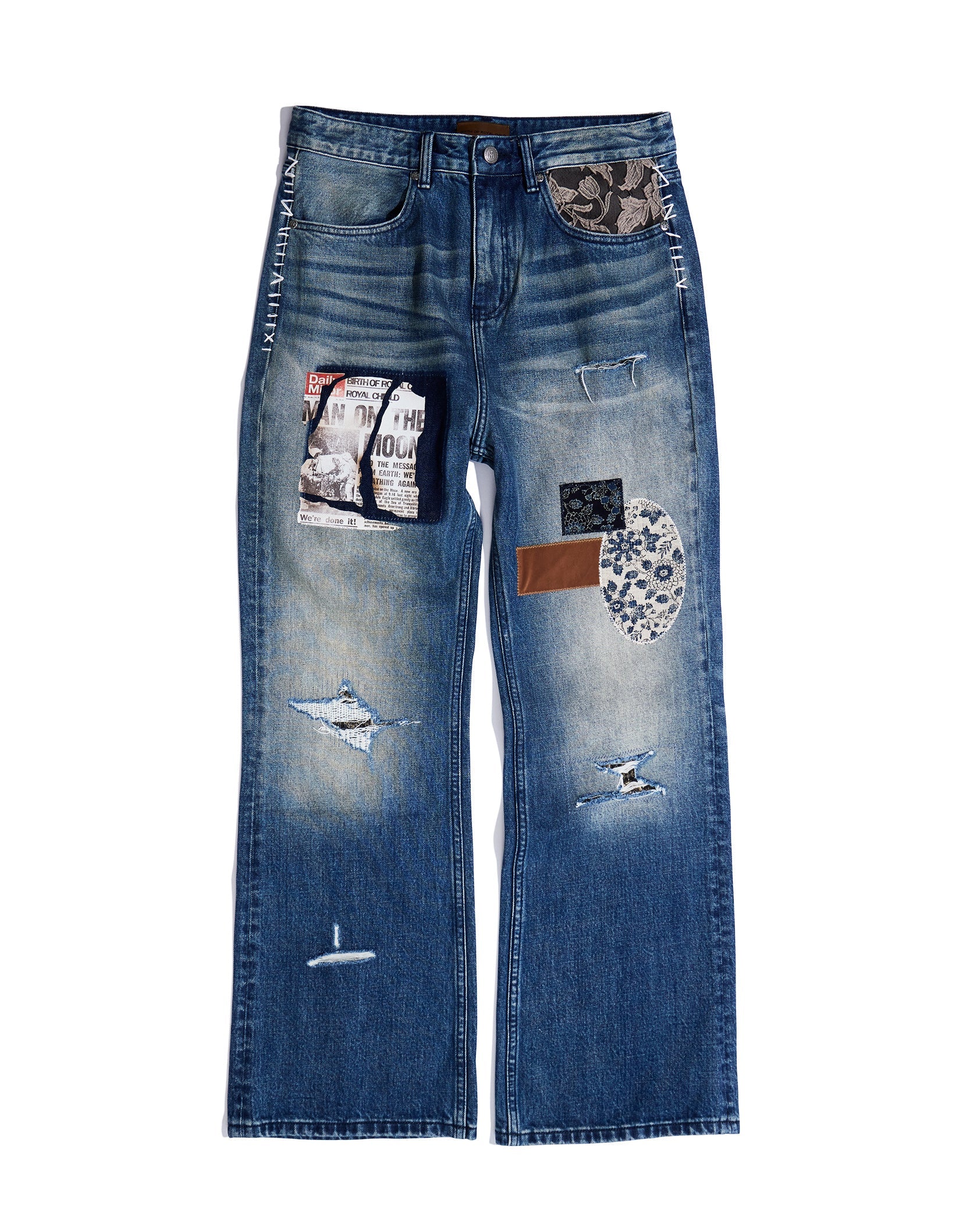 Patchwork Fade Denim Pants