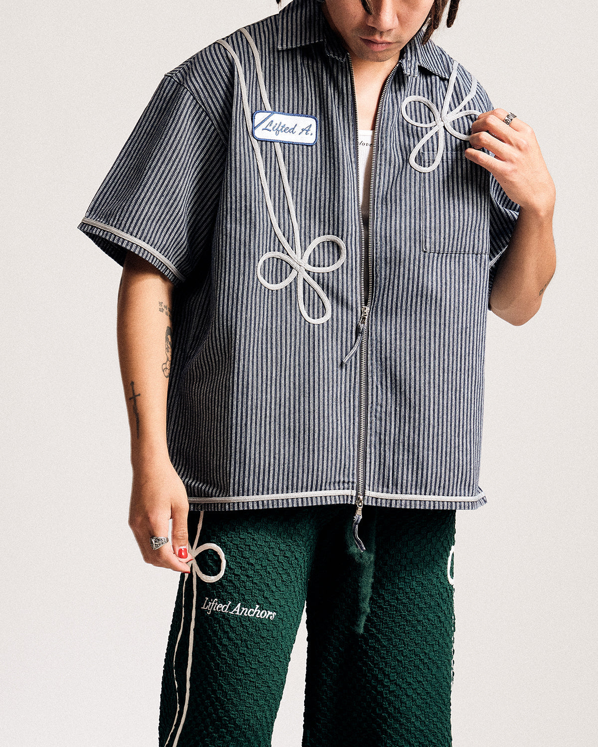 "Sparks" Mechanic Zip Up (Sky Blue)