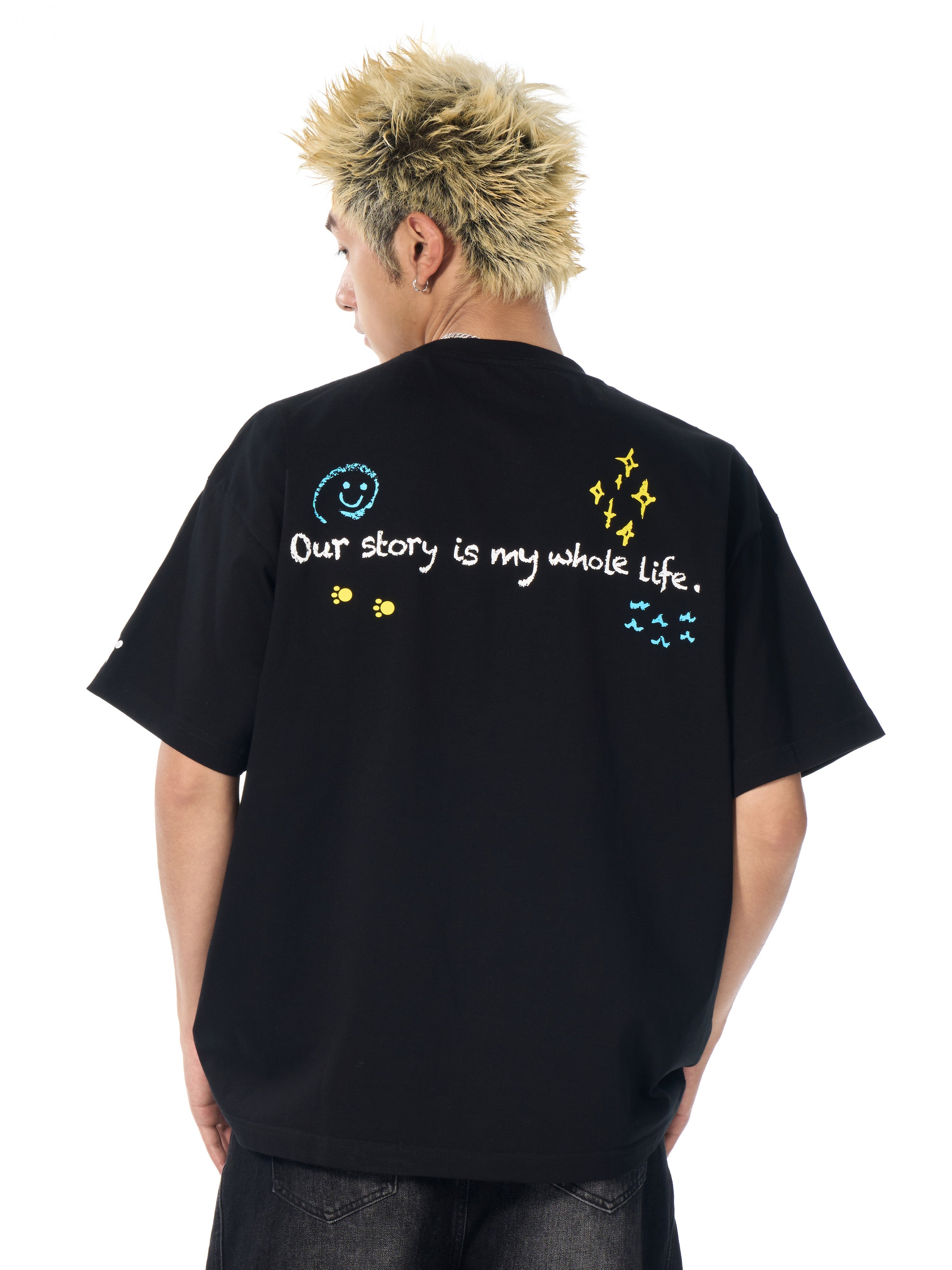 DONCARE(AFGK) "Flocked angel logo tee"