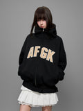 DOCARE(AFGK) "High-neck badge zip hoodie"