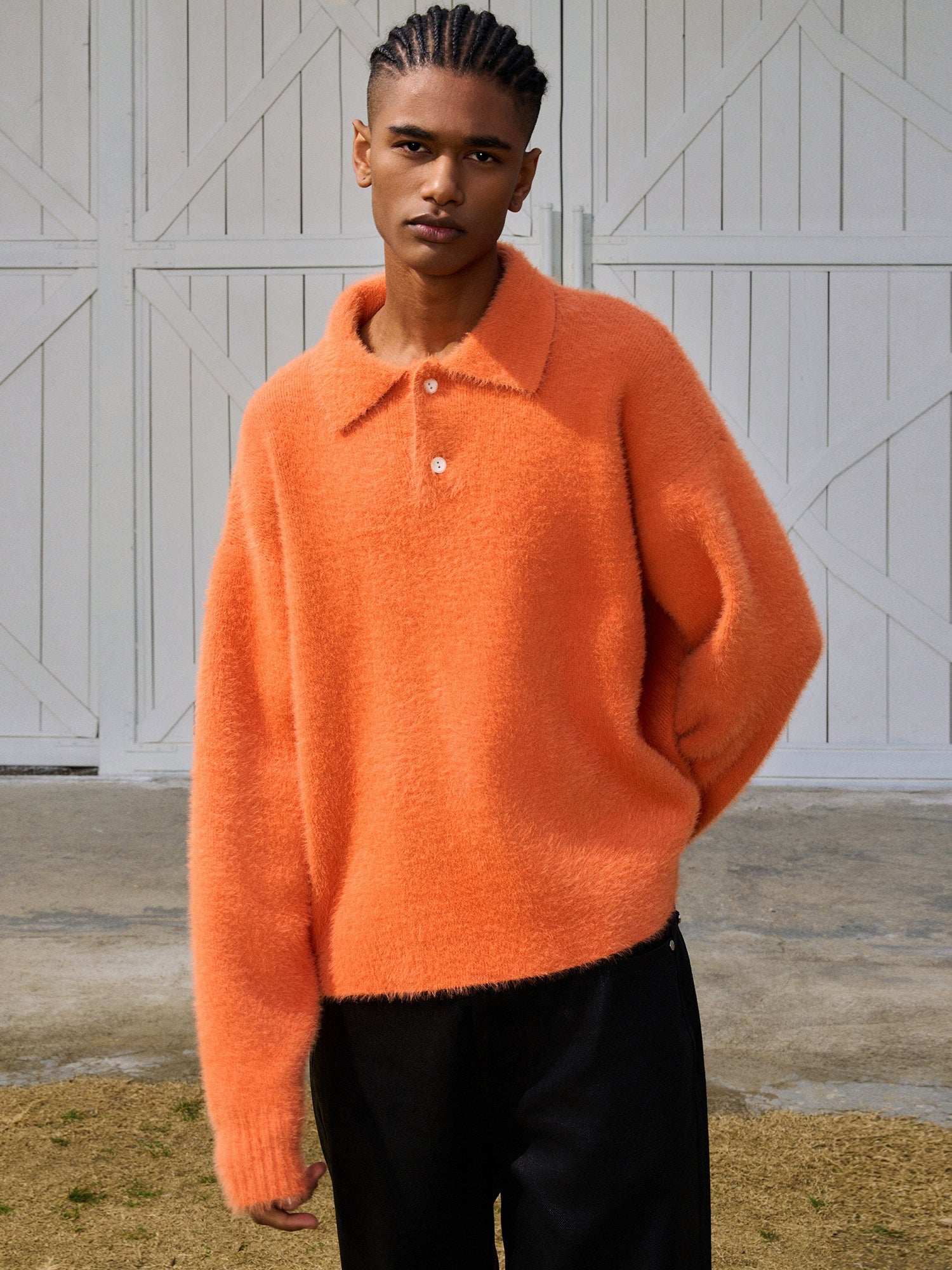 DONCARE(AFGK) "Faux fur long sleeve sweater"