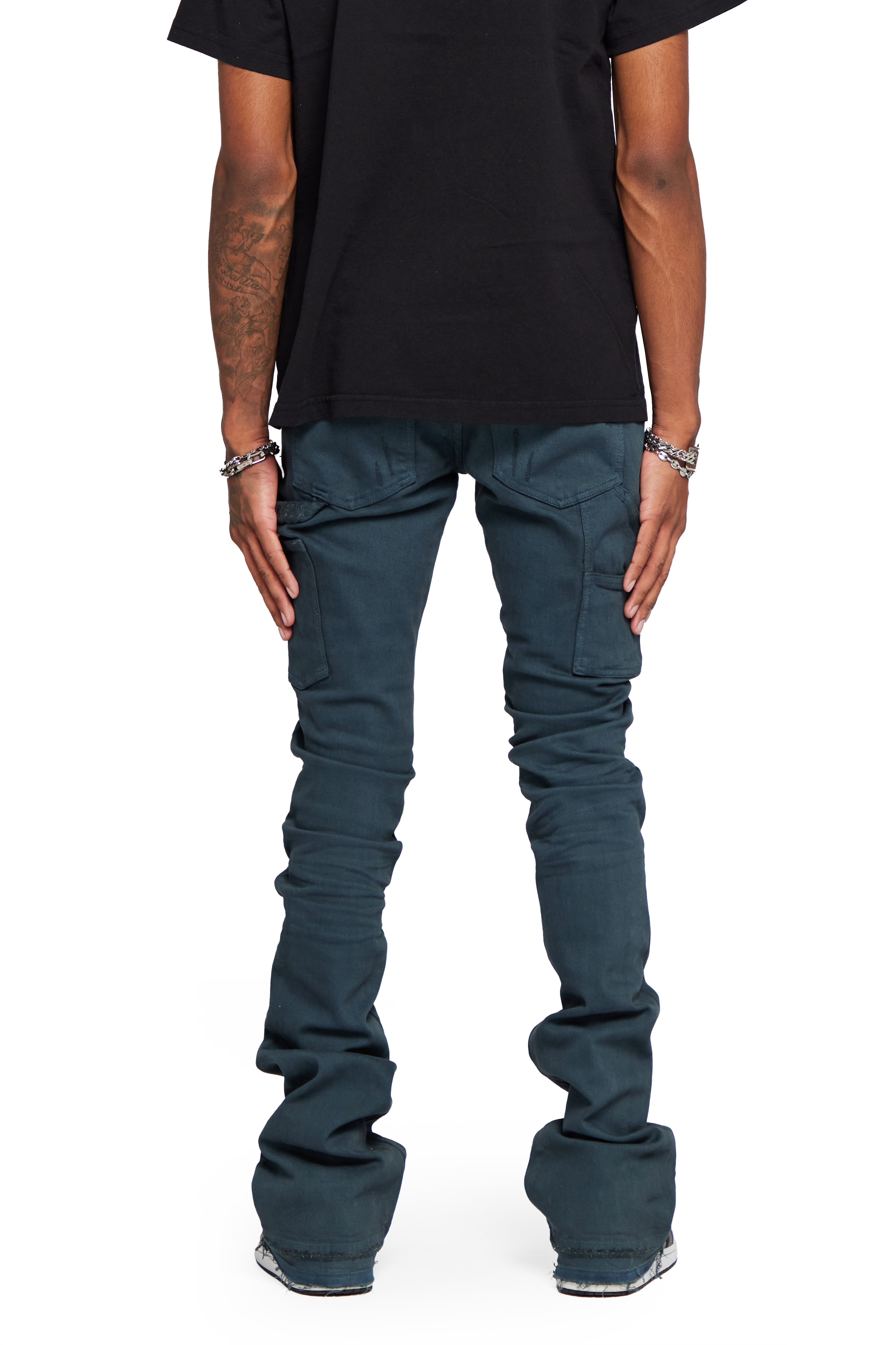 “MR EXTENDO" JEANS BLUE JAY VINTAGE OLIVE