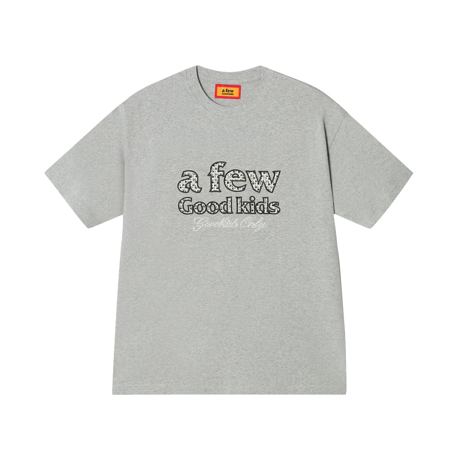 DONCARE(AFGK) "Embroidered tweed logo tee"