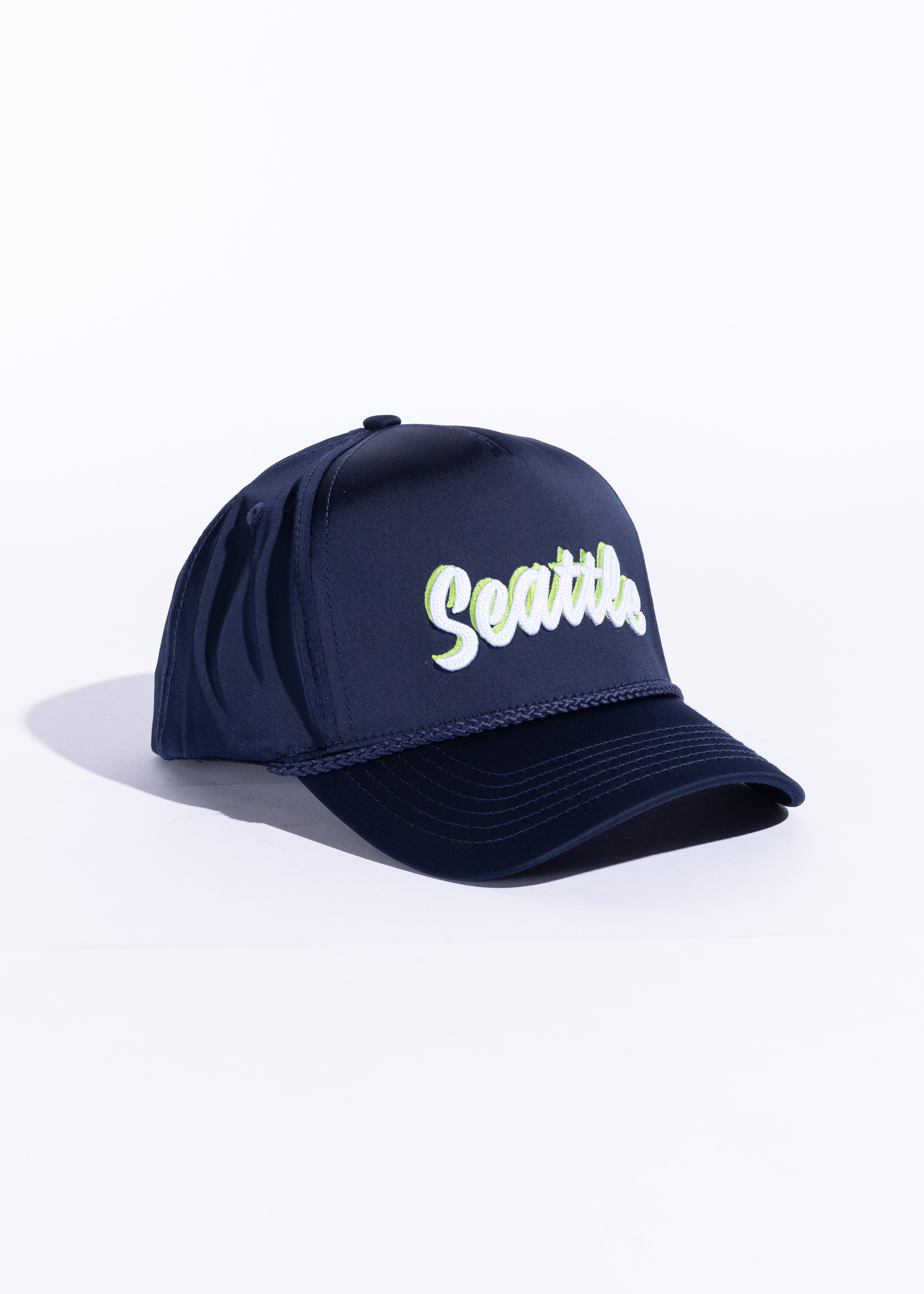 Seattle Souvenir Hat (Navy Satin)