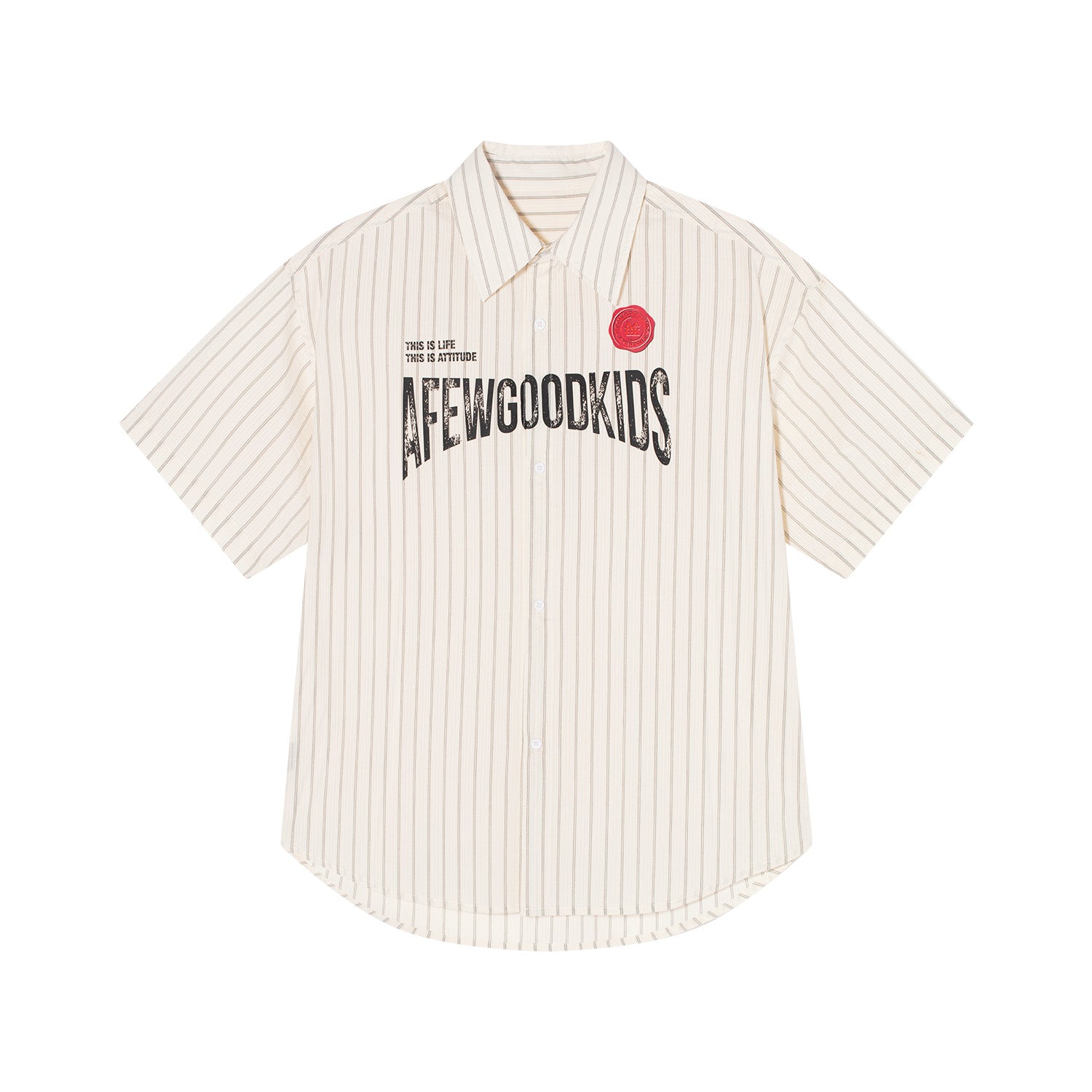 DONCARE(AFGK) "Stripe logo shirt"