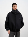 DONCARE(AFGK) "Hign-neck scuba zip hoodie"