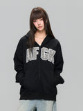 DONCARE(AFGK) "Pearl logo zip hoodie"