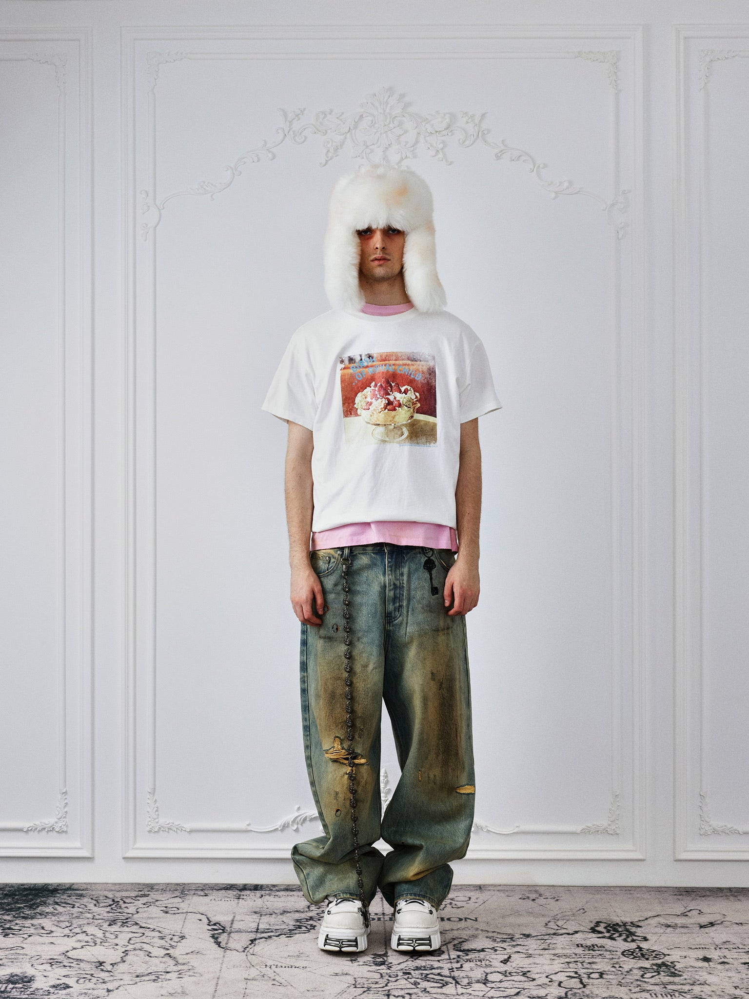 "Berry Is On Top" Tee in White Multi