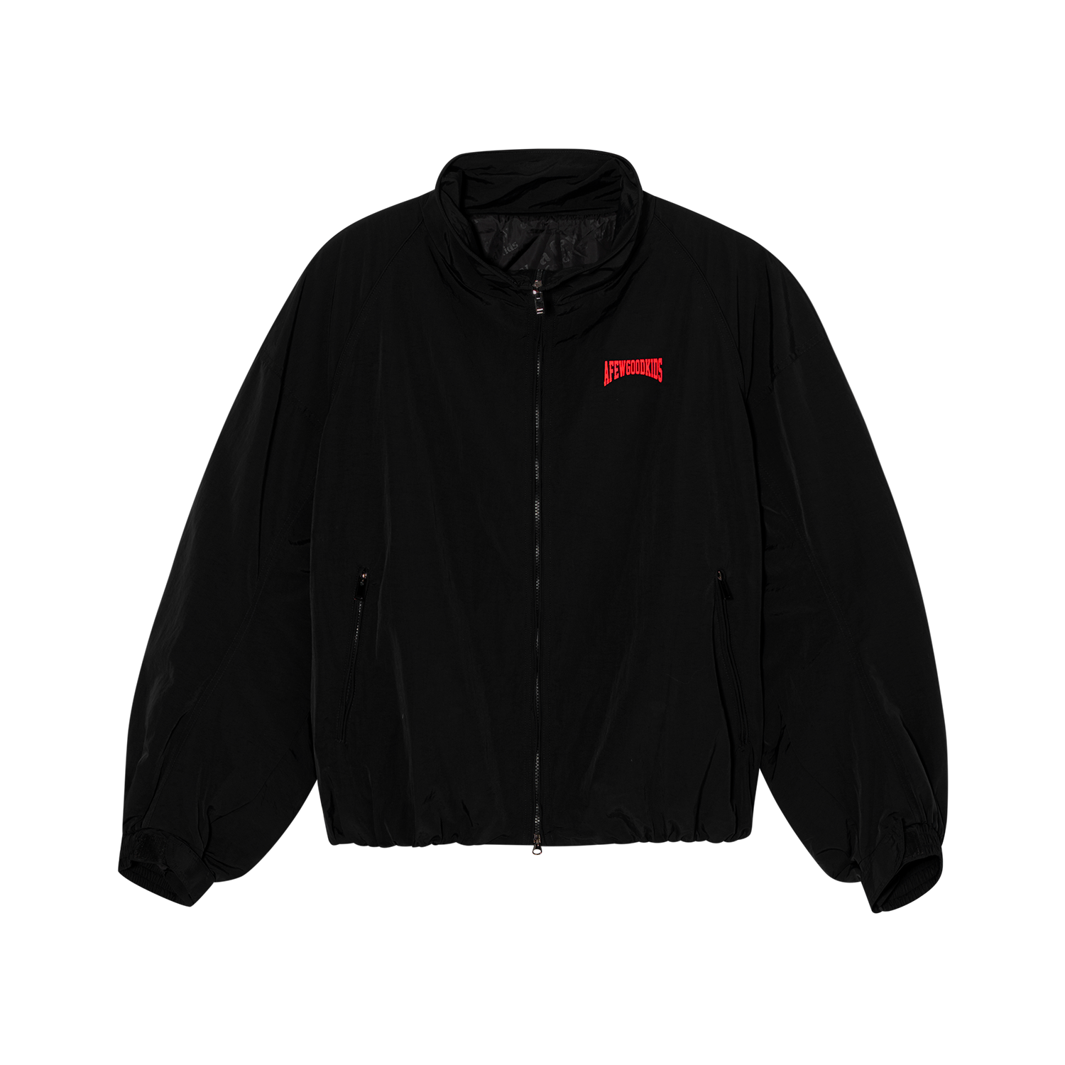 Nylon hign neck coach jacket