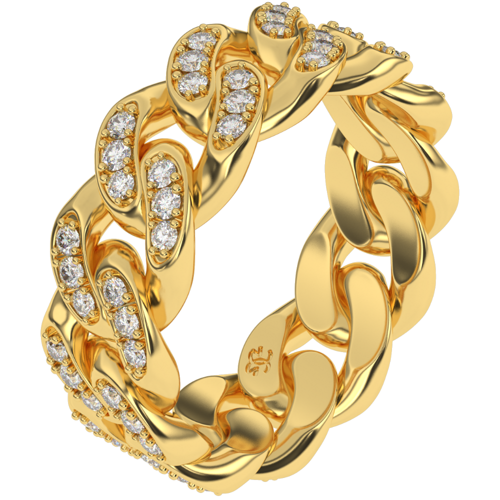 Diamond Cuban Link Ring 6mm