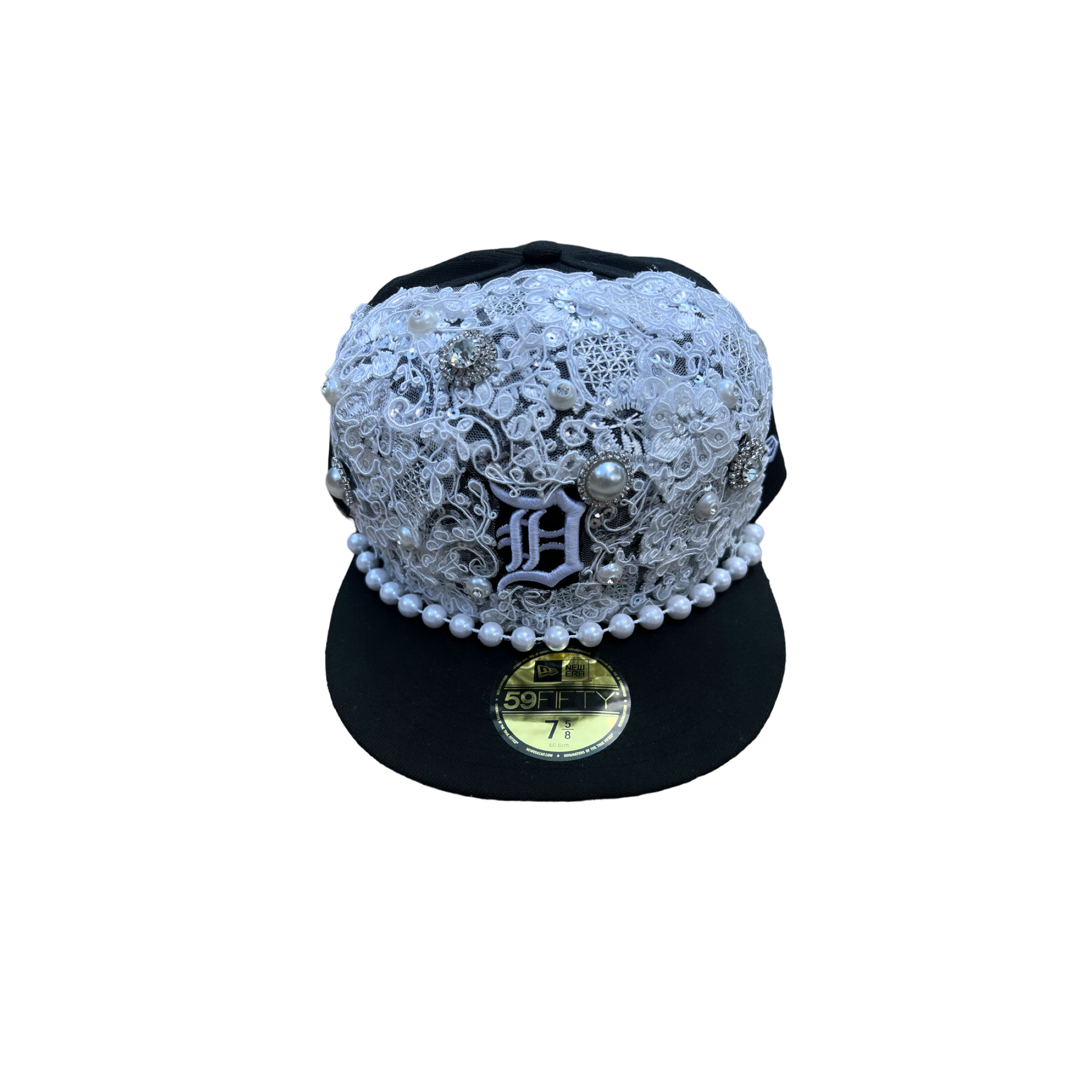 BLACK CUSTOM FITTED (7 5/8)