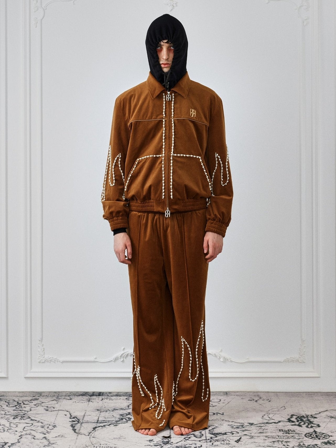 Flame Pearl Velvet Pant