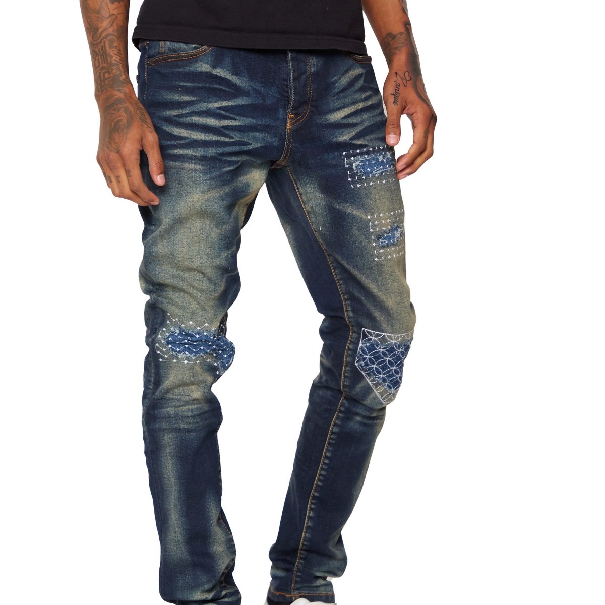 “7TH AVE” JEANS BLU SPORCO