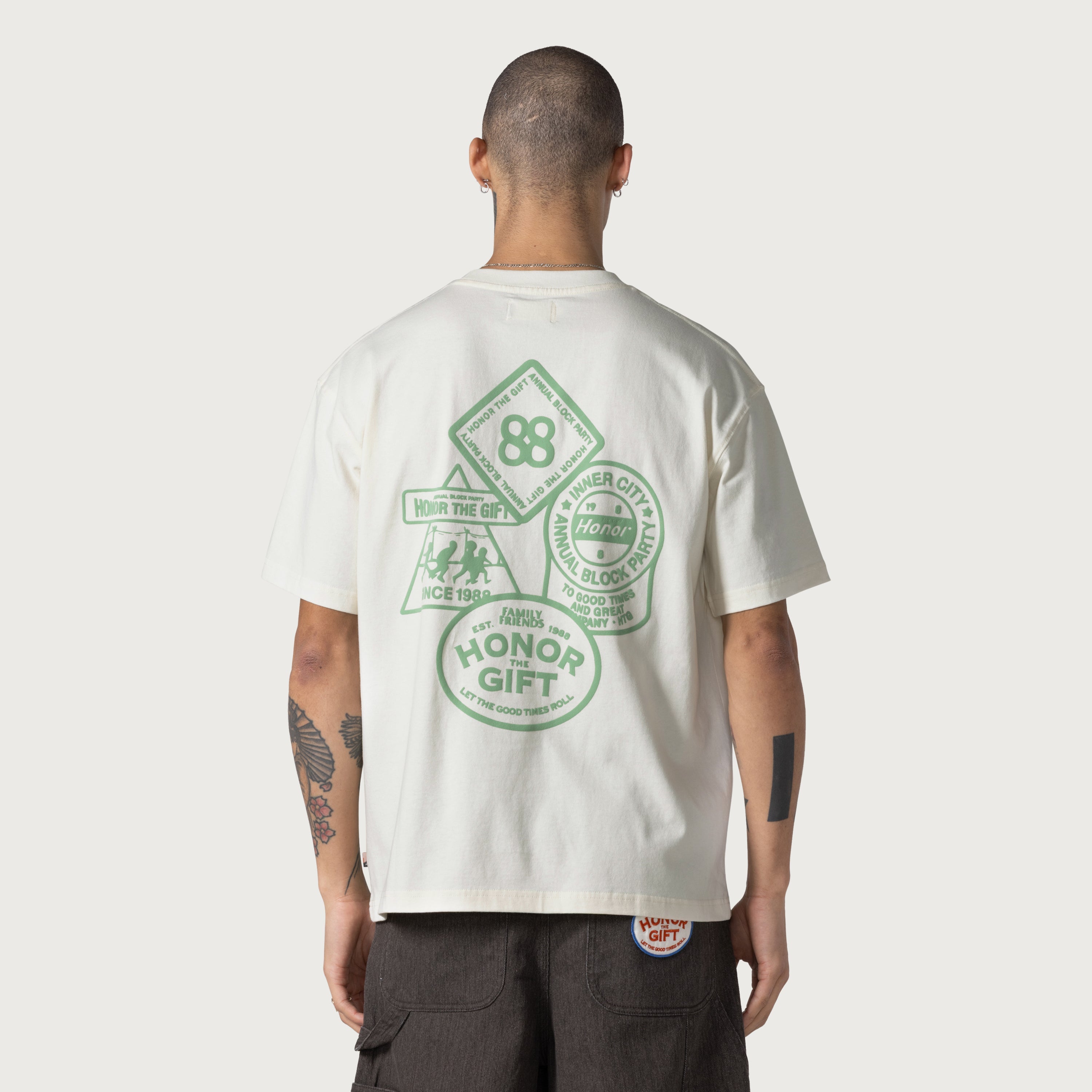 88 Block T-Shirt - Bone