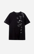 Black Embroidered Butterfly T-Shirt