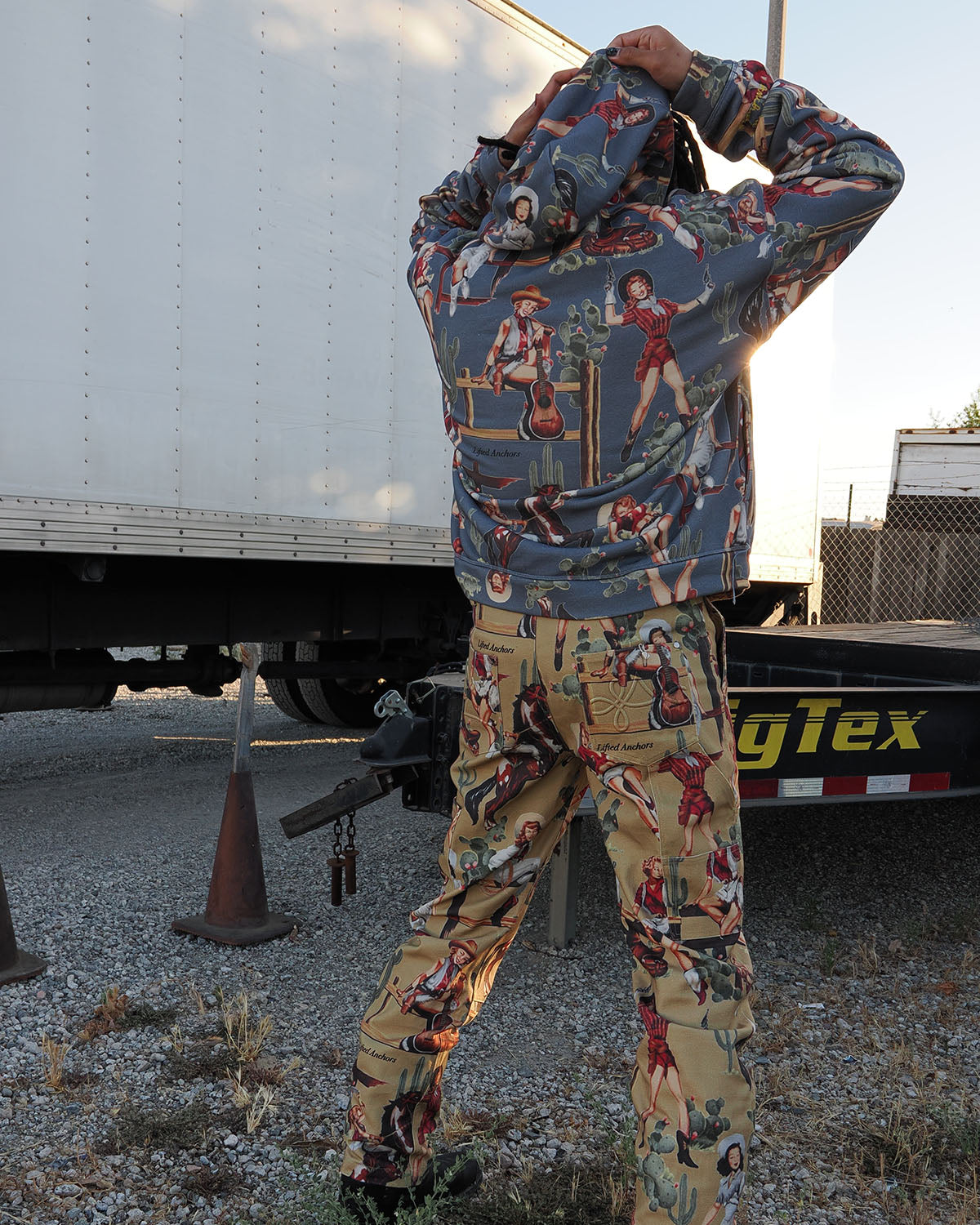 Jesse Allover Print Hoodie (Blue)