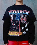 USA Longsleeve Thermal T-Shirt- Black
