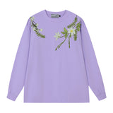 Botanical Embroidery Long Sleeve Tee