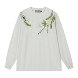 Botanical Embroidery Long Sleeve Tee