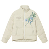Blue Floral Embroidery Graphene Jacket
