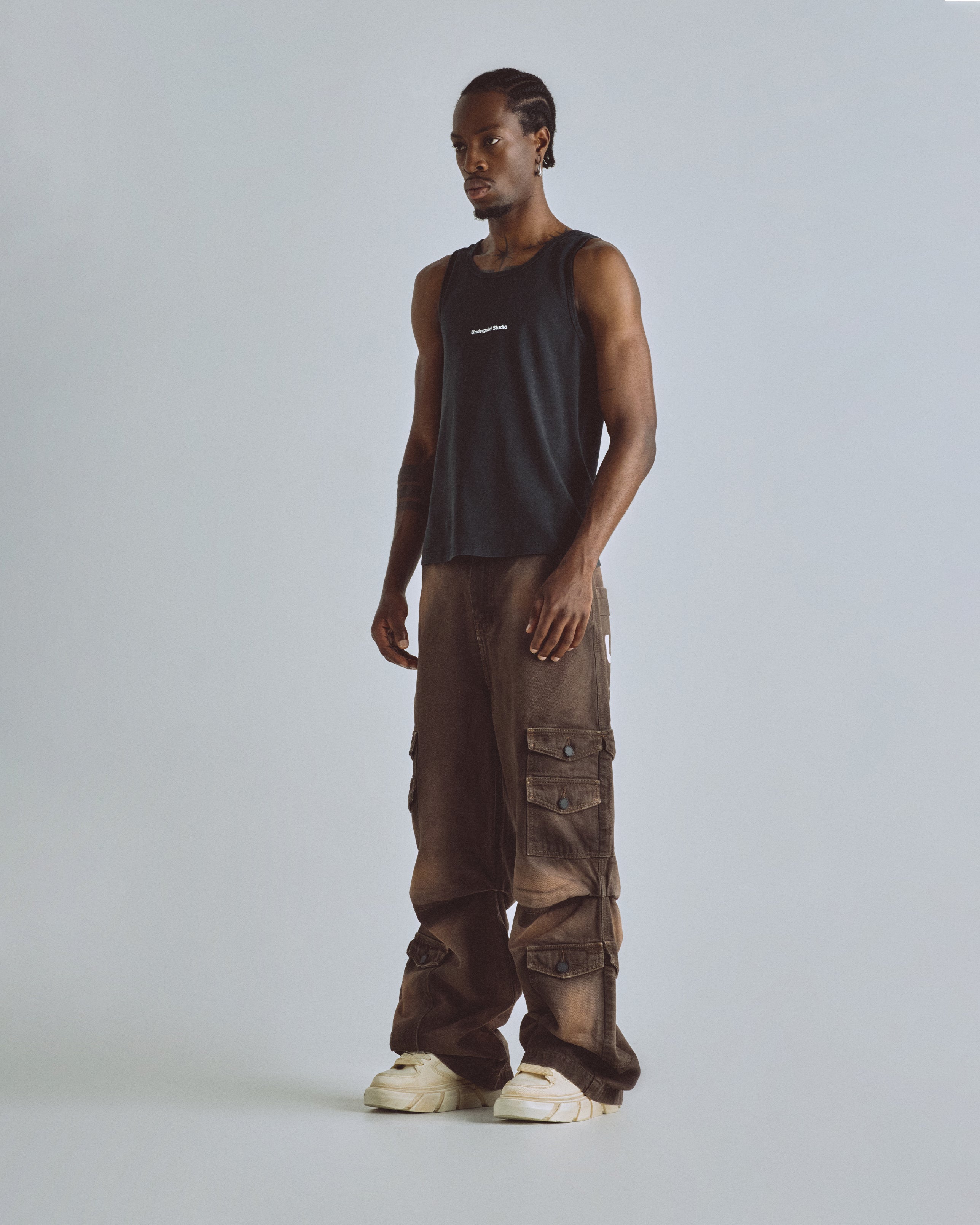 Basics Undergold Studio Ribbed Tank Top Vintage Black