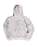 Cashew Blossom Pearl Zipper Hoodie-WHT