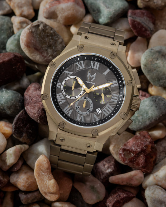 AM1020SS - AMBASSADOR KHAKI GOLD / BLACK / STEEL