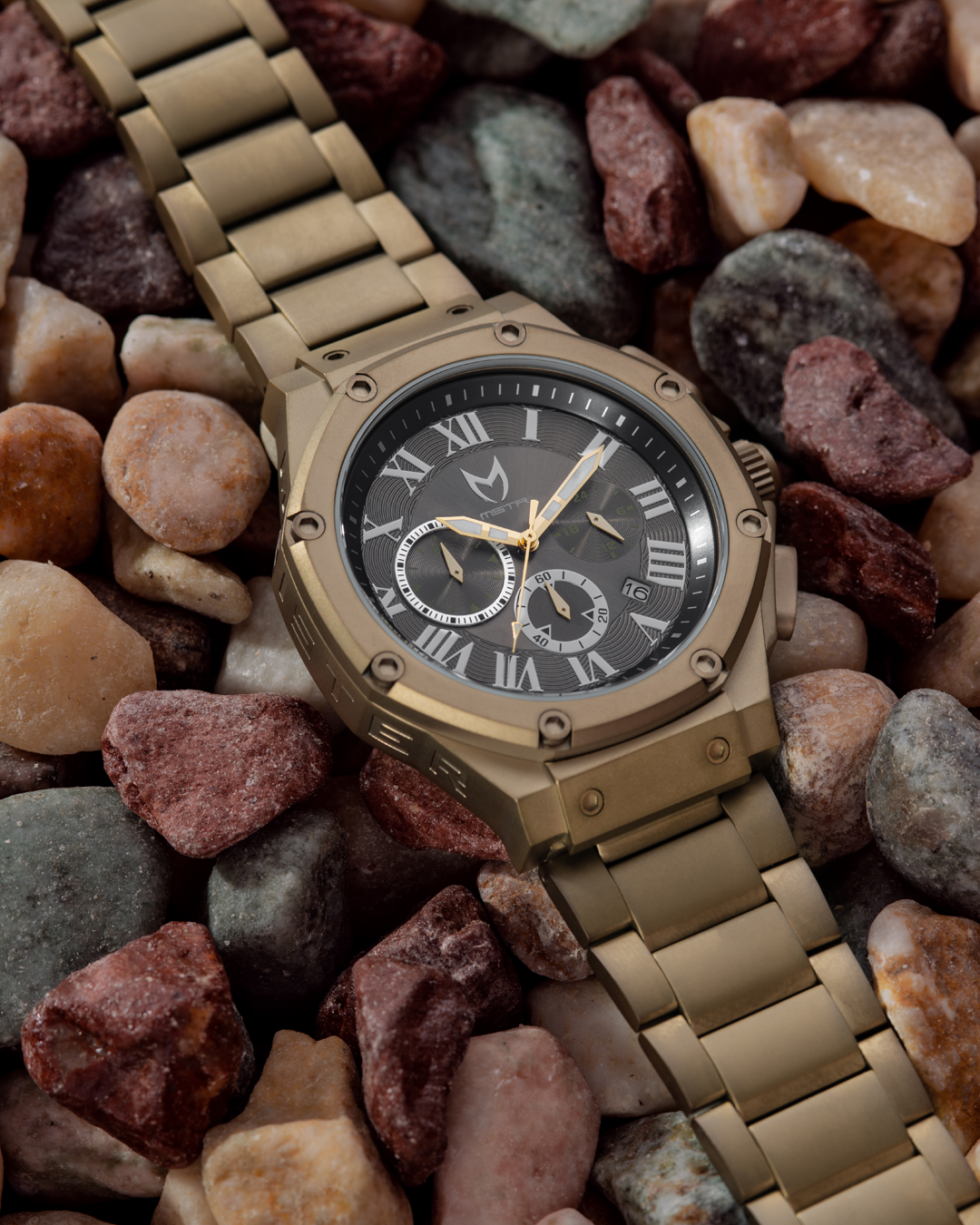 AM1020SS - AMBASSADOR KHAKI GOLD / BLACK / STEEL