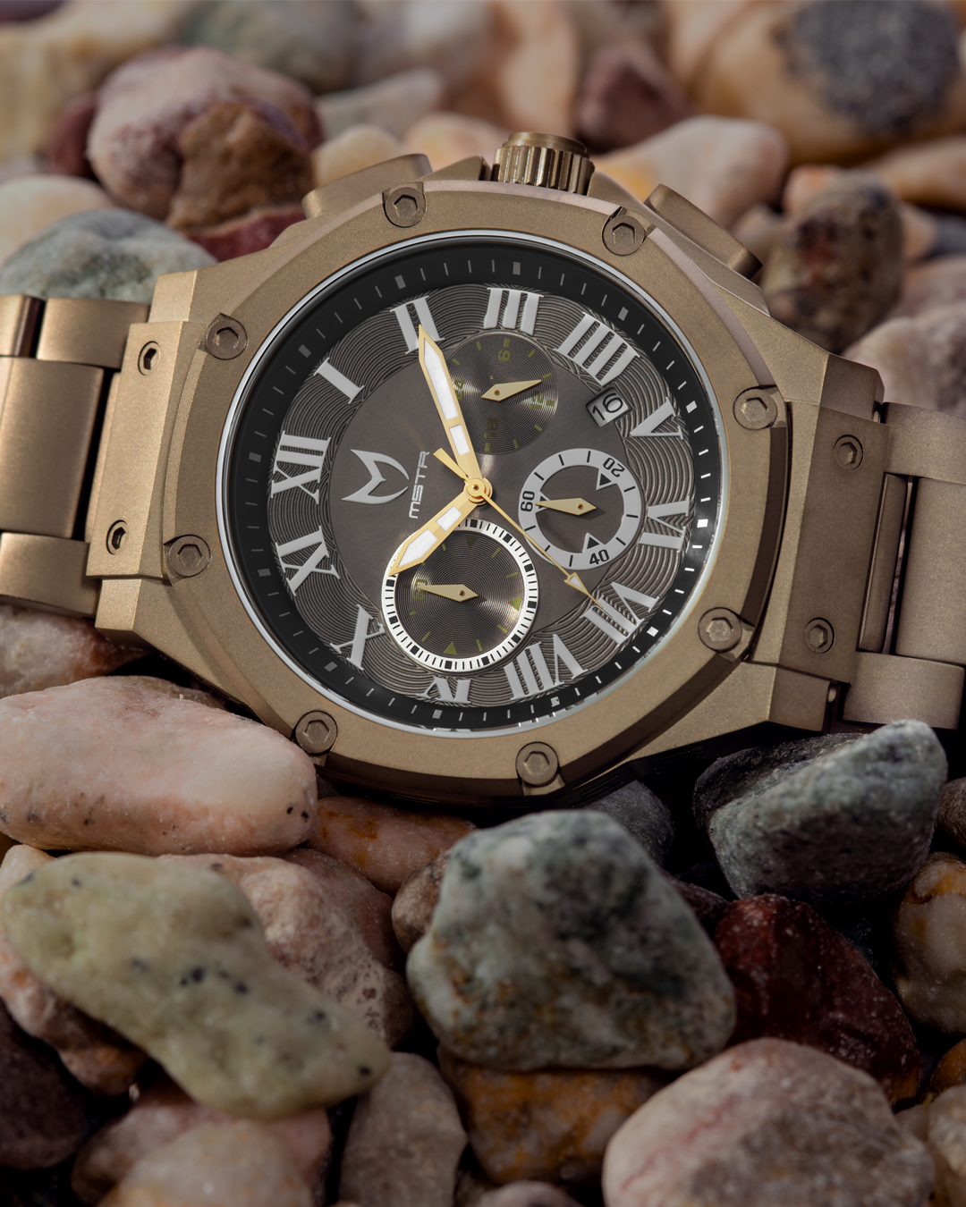 AM1020SS - AMBASSADOR KHAKI GOLD / BLACK / STEEL