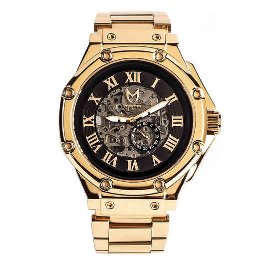 AM301SS - AMBASSADOR ROSE GOLD AUTOMATIC / BLACK / SS BAND