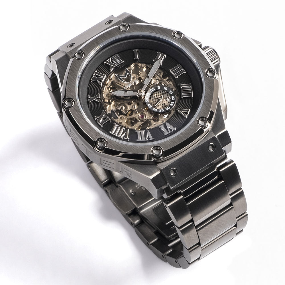 AM304SS - AMBASSADOR TITANIUM GREY AUTOMATIC / BLACK / SS BAND