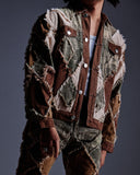 "Pantages" Argyle Camo Trucker Jacket (Brown Camo)