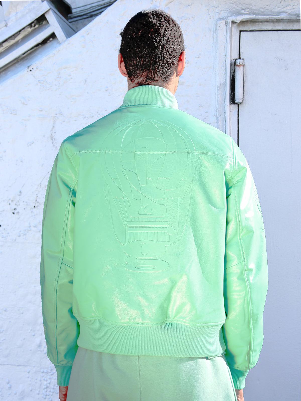 HOT AIR BALLON LEATHER JACKET | MINT GREEN