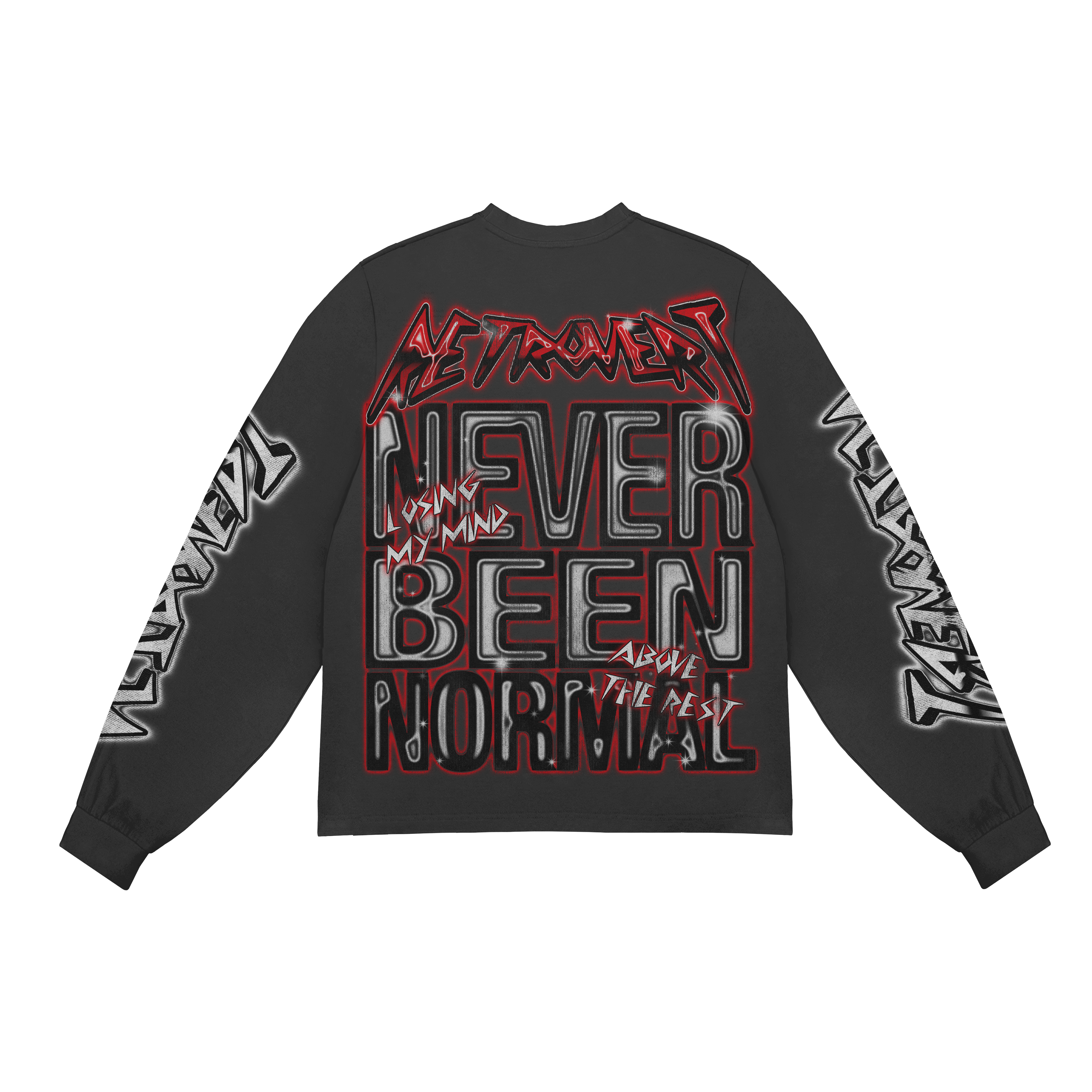 Skullhead Longsleeve Tee - Black/Red