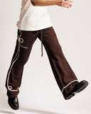 "Twain" Checkered Pleat Trouser (Mocha)