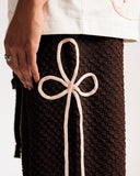 "Twain" Checkered Pleat Trouser (Mocha)