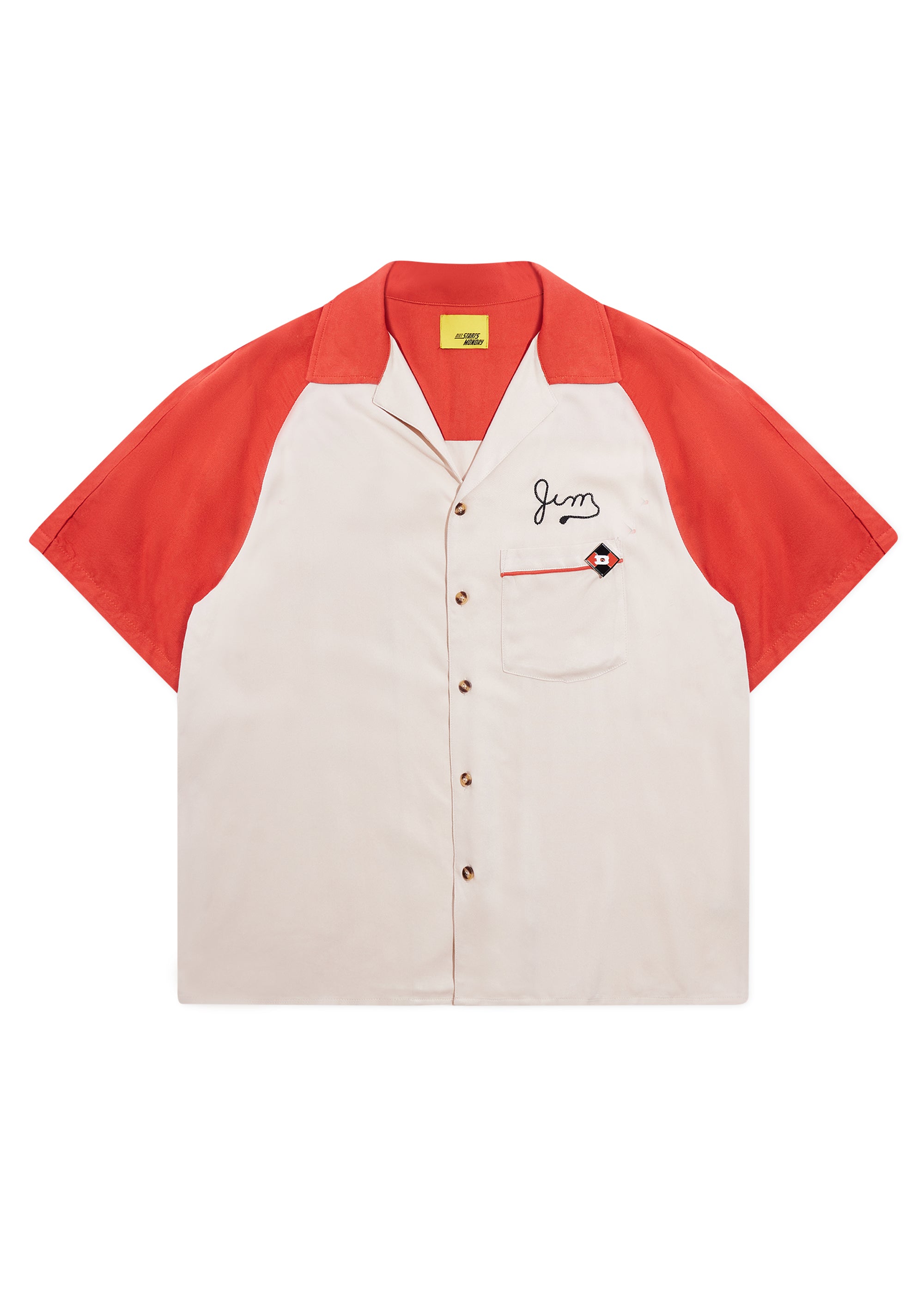 Jim Button Up Shirt - Beige/Rust