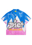 Knievel Button Up Shirt - Blue/Pink