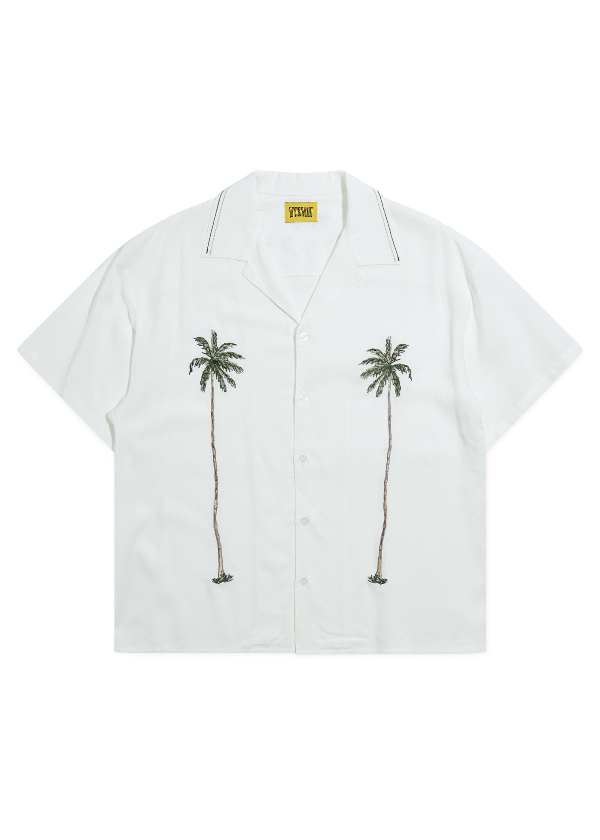 Palm Breeze Button Up - White