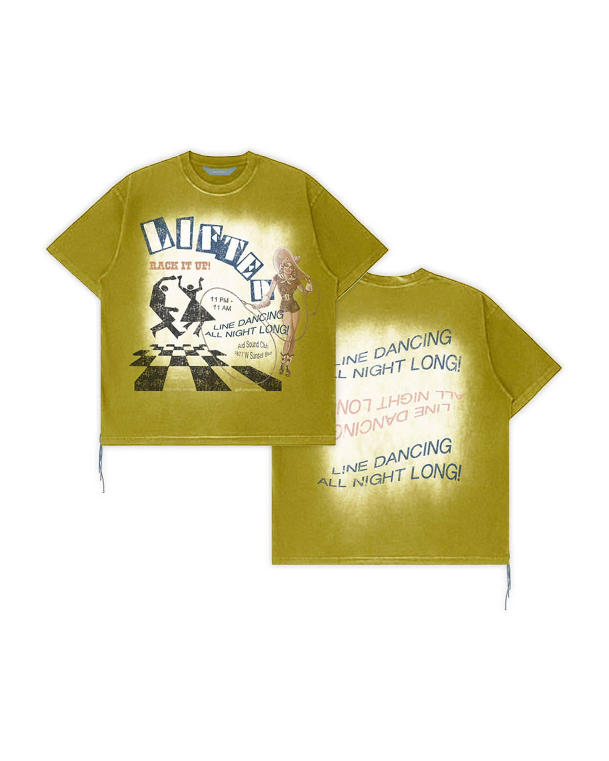 Lines Graphic Tee (Washed Mustard)