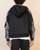 Real Camo Striped Zip Up Hoodie - Black