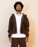 Real Camo Striped Zip Up Hoodie - Brown