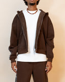 Real Camo Striped Zip Up Hoodie - Brown