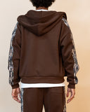 Real Camo Striped Zip Up Hoodie - Brown