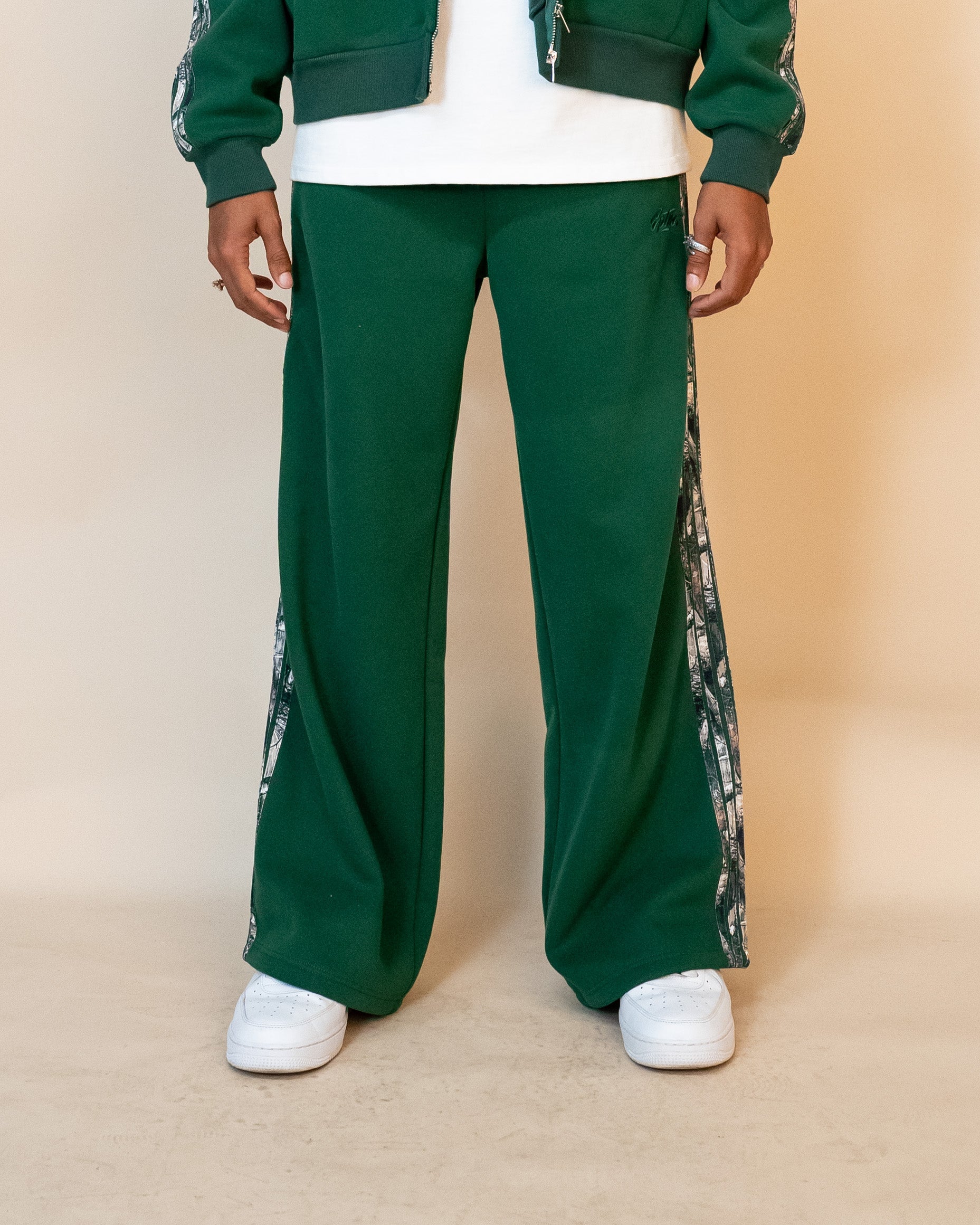Real Camo Striped Baggy Pants - Hunter Green