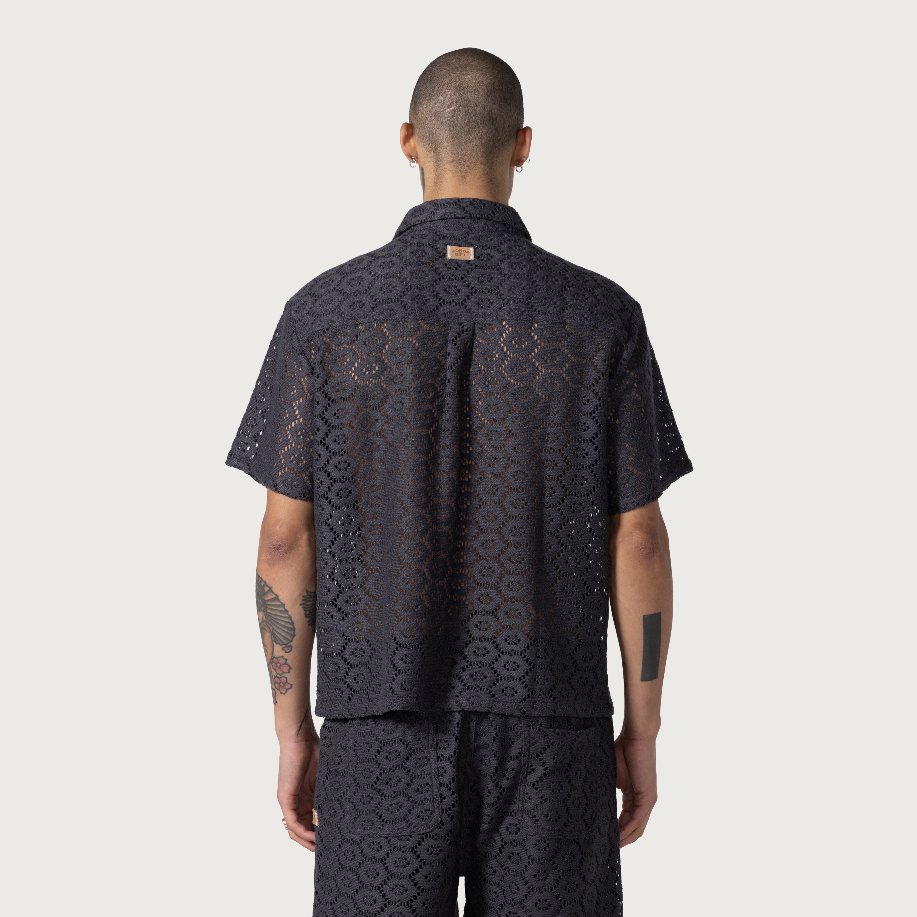 Crochet Button Up - Black