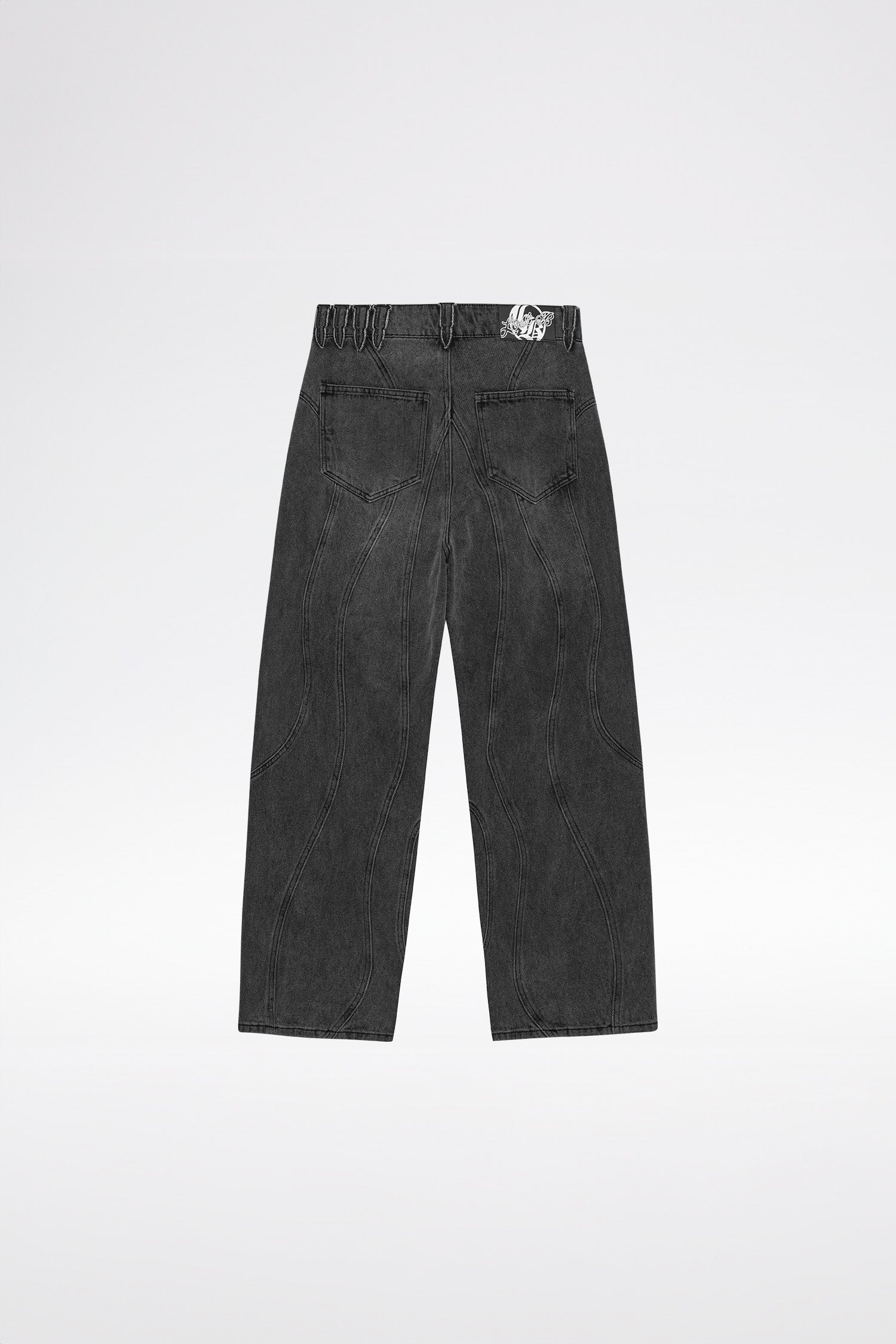 CURVY OUTERSEAM JEANS - Stonewashed Black