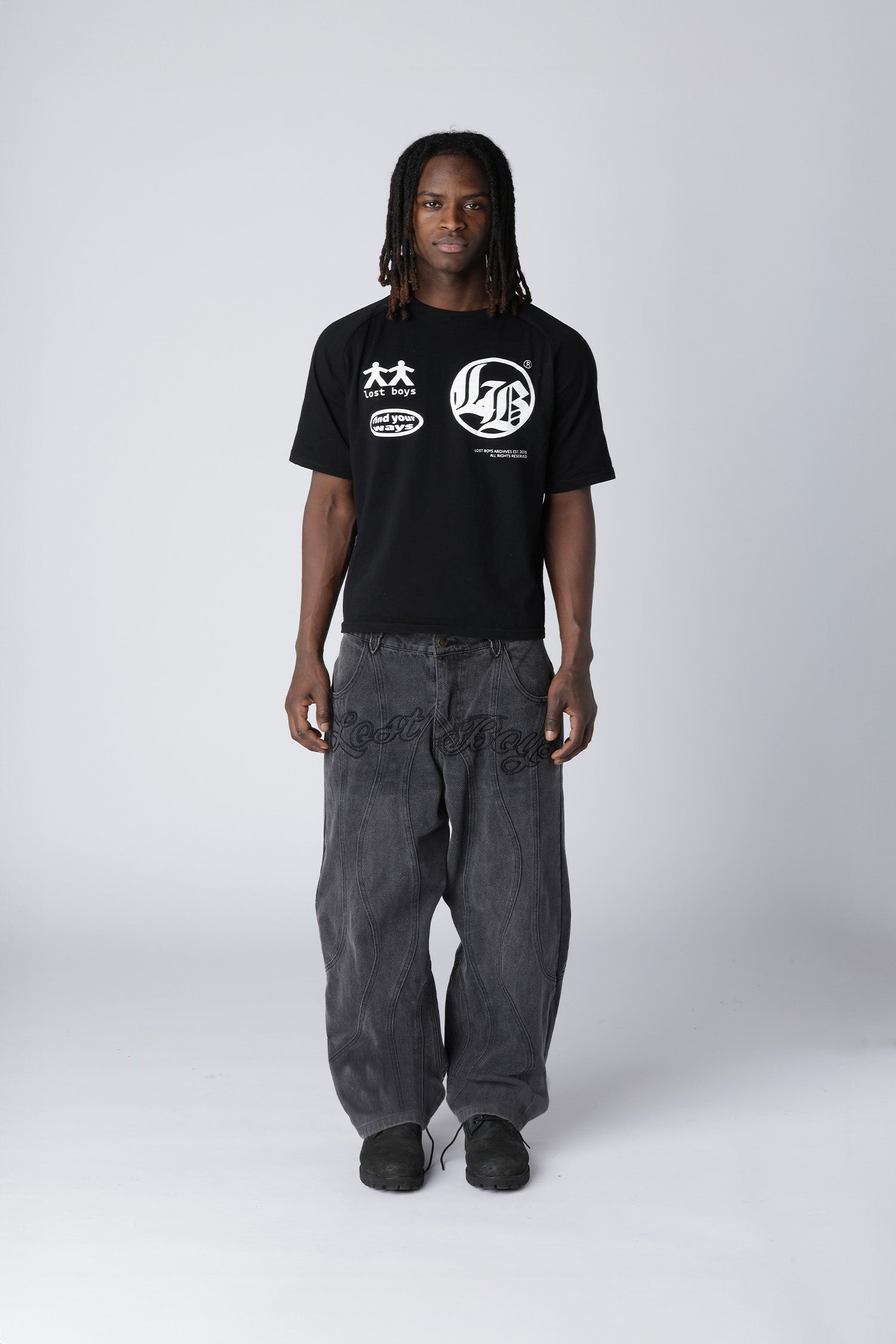 CURVY OUTERSEAM JEANS - Stonewashed Black